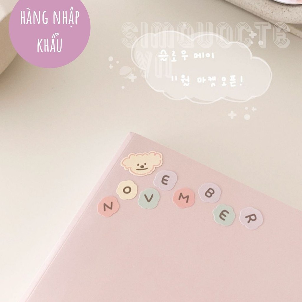 Miếng dán trang trí sổ lưu niệm hình bảng chữ cái màu kẹo xinh xắn ST95