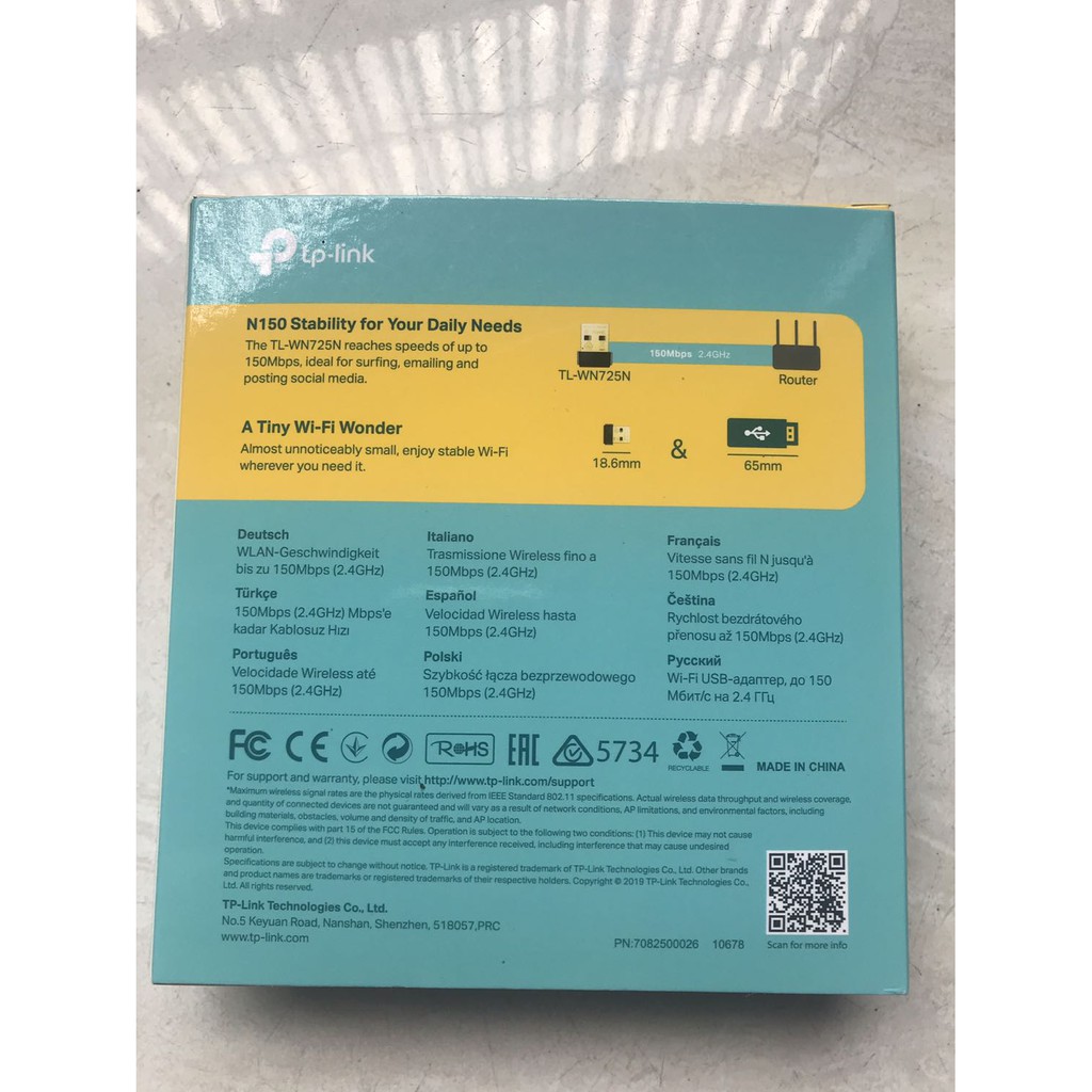 USB Wifi TP-Link TLWN725N-Chuẩn N Tốc Độ 150Mbps - Hàng Chính Hãng | BigBuy360 - bigbuy360.vn