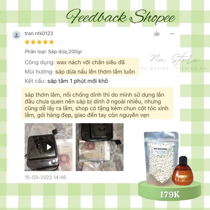 1KG SÁP WAX LÔNG MÙI SỮA DỪA SIÊU BÁM [TẶNG QUE]