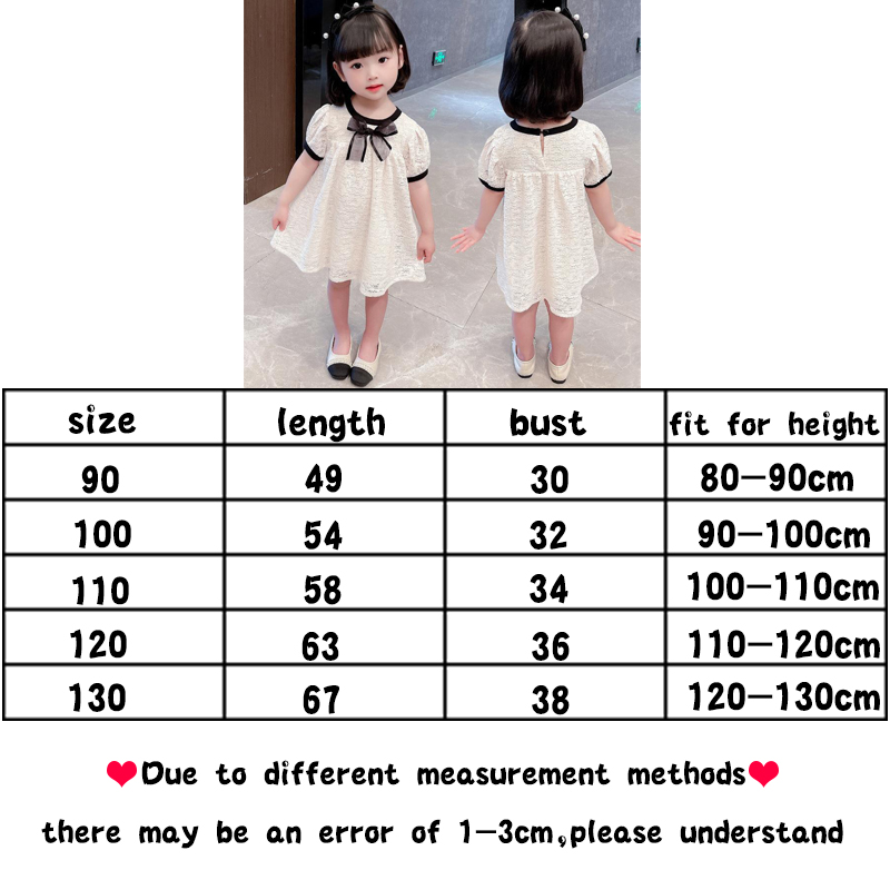 Đầm ngắn tay phối ren xinh xắn cho bé gái