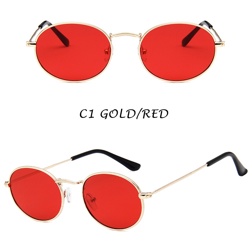 Kính Mát Hình Oval Gọng Kim Loại Chống Tia UV400 Phong Cách Retro RB3547