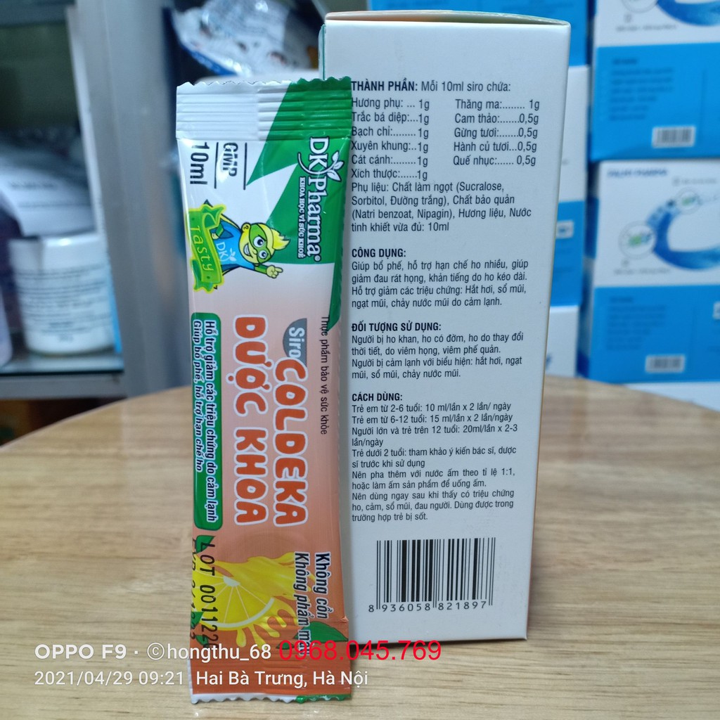 Siro COLDEKA Dược Khoa hộp 12 gói hạn dùng 2026