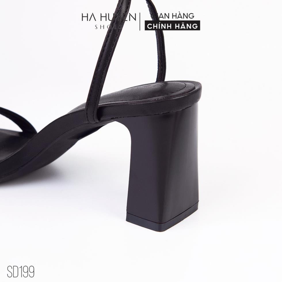 Sandal cao gót nữ Hà Huyền Shoes quai mảnh gót dẹt 7 phân thời trang - SD199 LaT