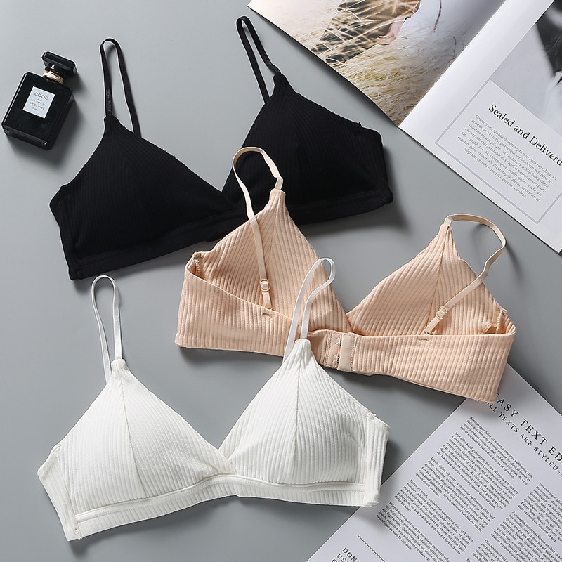 Áo lót ngực cotton thun co dãn siêu mát mùa hè NuciFera_AL12 với cup ngực tam giác trẻ trung