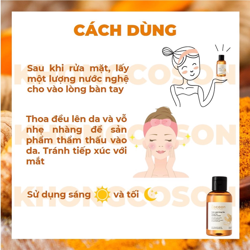 Nước Cân Bằng Nghệ Hưng Yên Cocoon Làm Đều Màu Da 140ml - Khongcoson