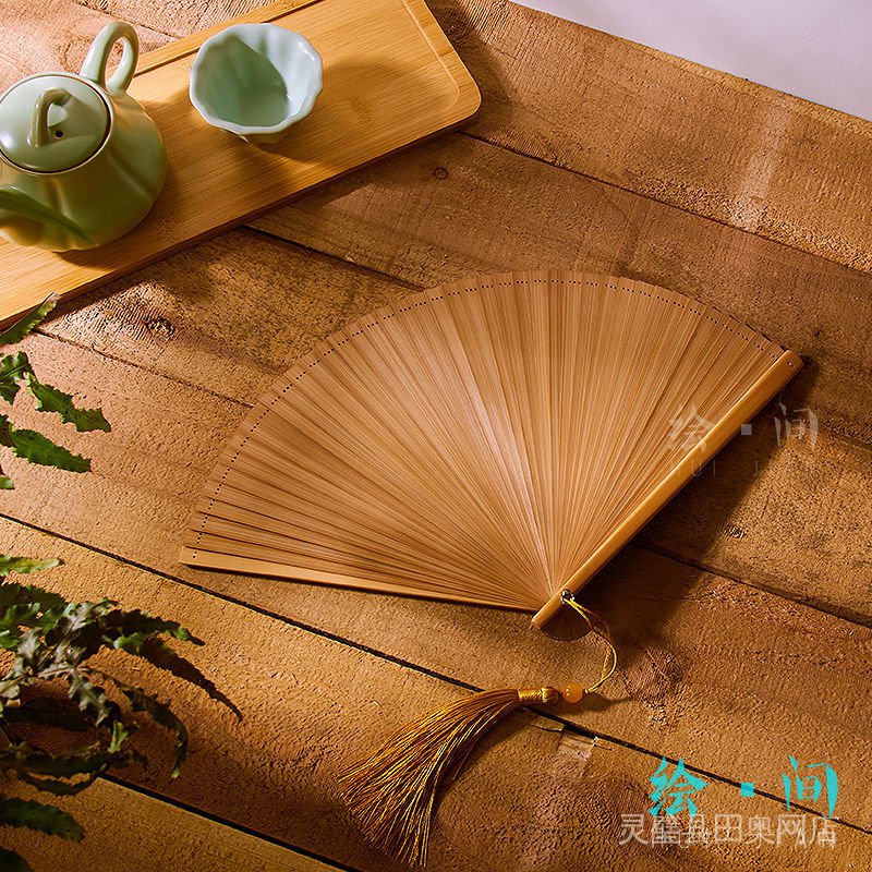 Bai#Quạt Cầm Tay#Quạt Gấp Bằng Tre 18Cm 16Cm Màu Đen / Xanh Lá / Đỏ