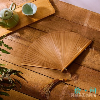 #扇子#新出18CM全竹素面折扇易开合三色扇子16CM Quạt tre mặt xanh đen không rỗng