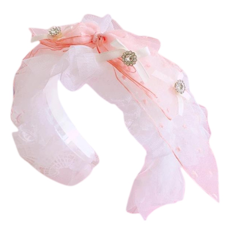 Băng Đô Cài Tóc Phối Ren Đính Nơ Phong Cách Lolita