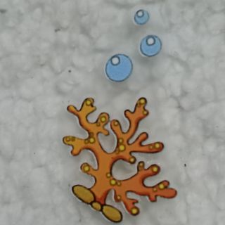 Hình ủi lên vải hình bụi san hô màu cam kt 3.5*5.5