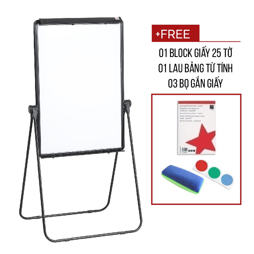 Bảng Flipchart Silicon FB66 (KT mặt bảng :70X100 cm) chân gấp chữ U