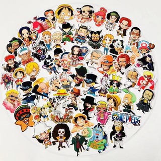 Combo 60 sticker hình dán chống nước full nhân vật one piece dán mũ bảo hiểm, xe máy, đồ dùng cực đẹp