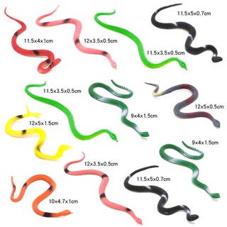 Đồ chơi mô hình 12 con Rắn Snake Wild Animal 14 cm nhựa dẻo nhiều màu chọc ghẹo Halloween troll bạn
