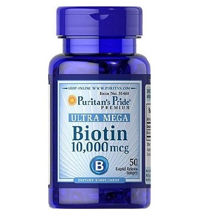 Viên uống hỗ trợ giảm rụng tóc, mọc tóc mới, kiềm dầu da Puritan's Pride- biotin 10000mcg 50 viên