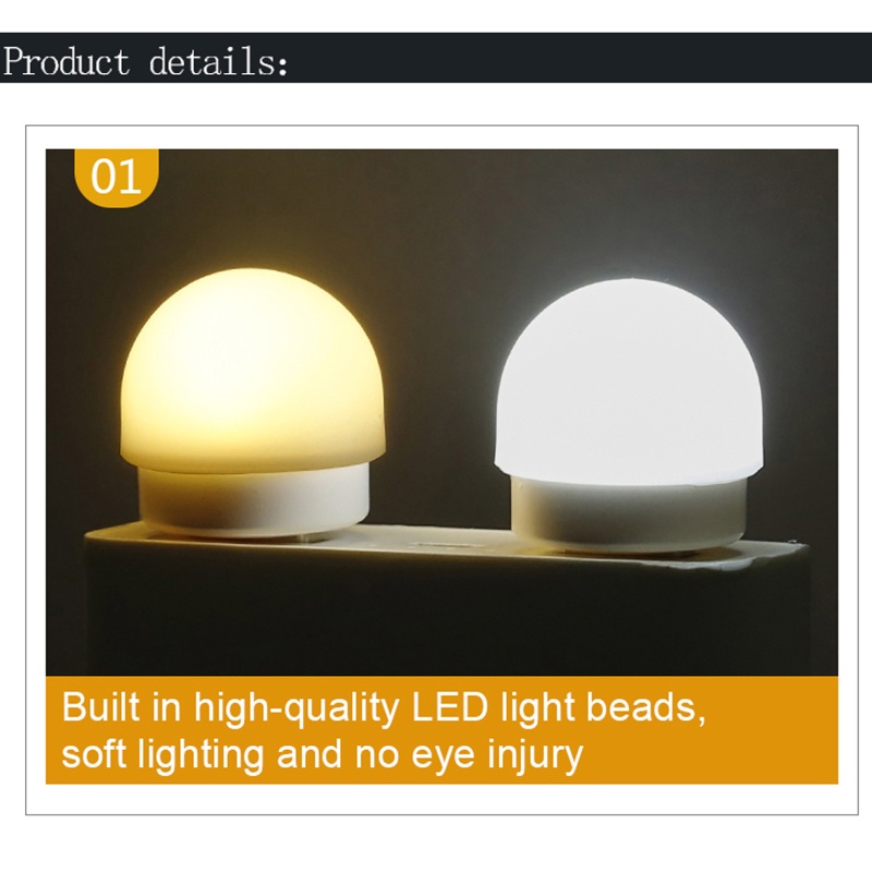 Đèn LED Đọc Sách Mini Hình Tròn Bảo Vệ Mắt Cổng USB Tiện Dụng