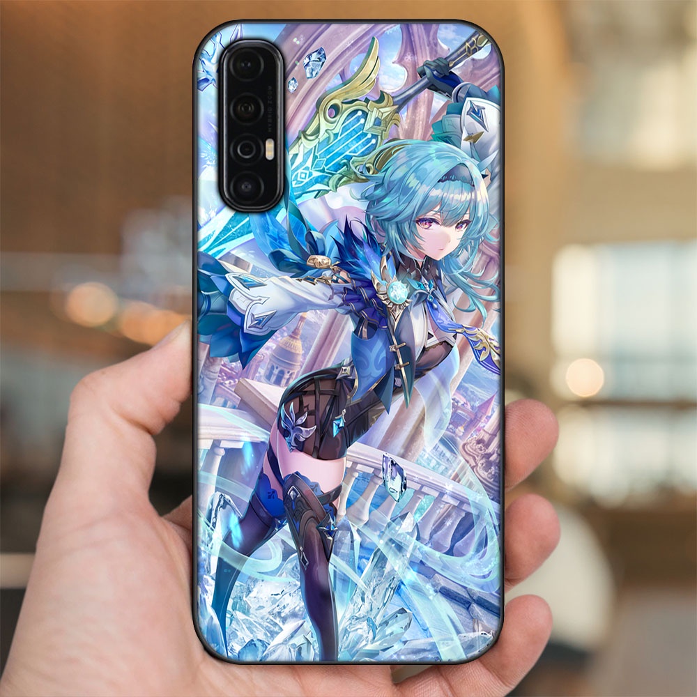 Ốp lưng Oppo Reno 3 Pro viền đen in hình Eula Genshin Impact