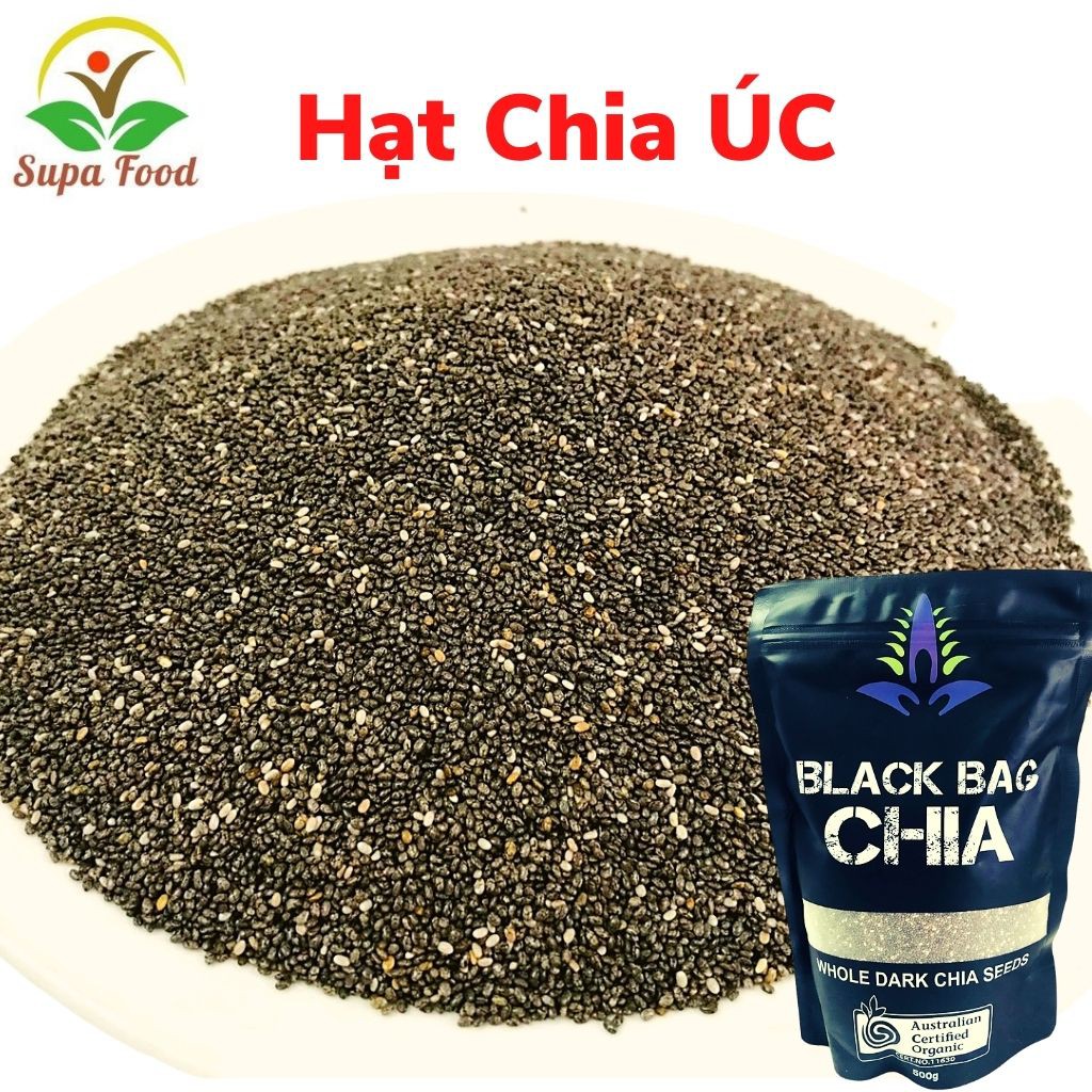 Hạt Chia - HẠT CHIA Úc Chính hãng Black Bag -  hạt Dinh Dưỡng - Alokids TB