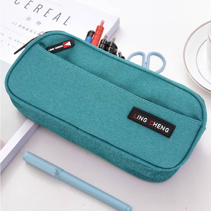 Hộp bút nam Túi Đựng Bút Hai Lớp Bằng Vải Oxford Cỡ Lớn Cho Nam Và Nữ