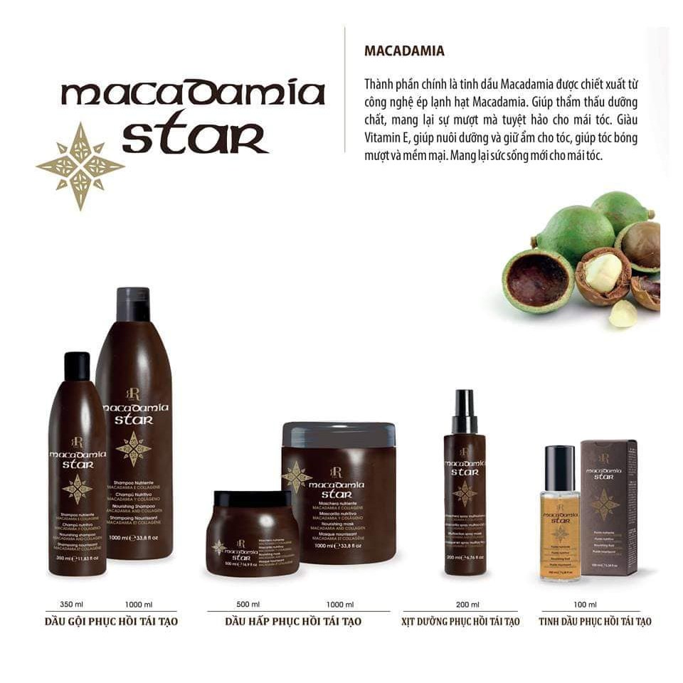 Dầu hấp chăm sóc, phục hồi tái tạo tóc Nourishing Mask Macadamia And Collagen Star 1000ml