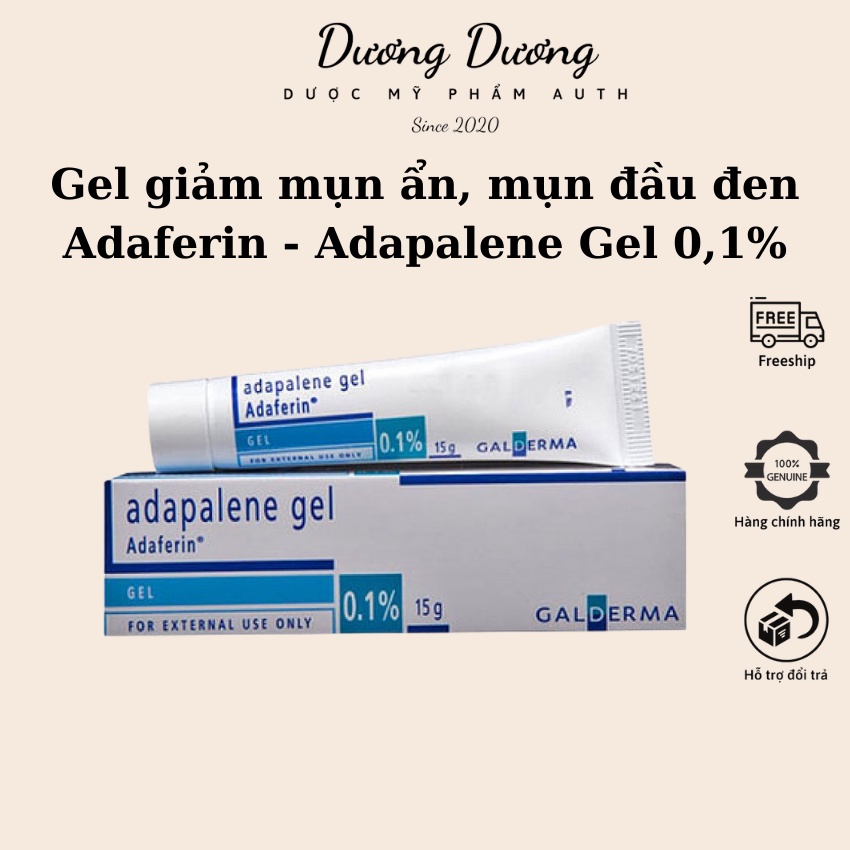Giảm mụn Adaferin - Adapalene 0,1% Gel 15g [Chính Hãng]