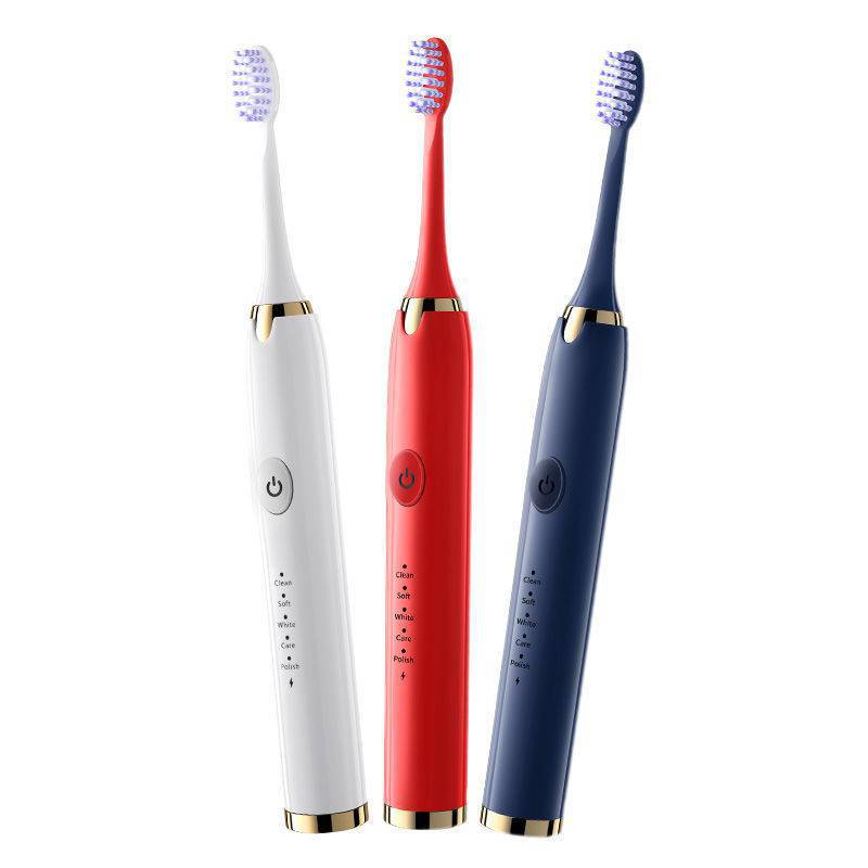 Bàn chải điện 5 chế độ lông mềm Cao cấp sạc USB Máy đánh răng lông mềm tiện dụng