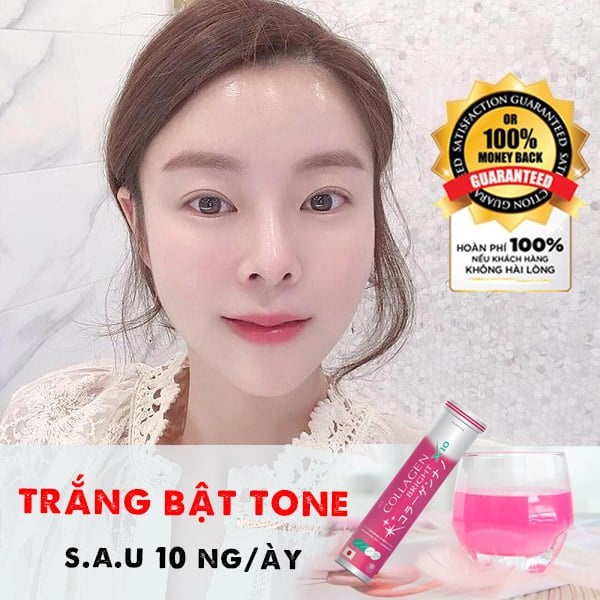 Viên Sủi Trắng Da Bổ Sung Collagen Bright X10