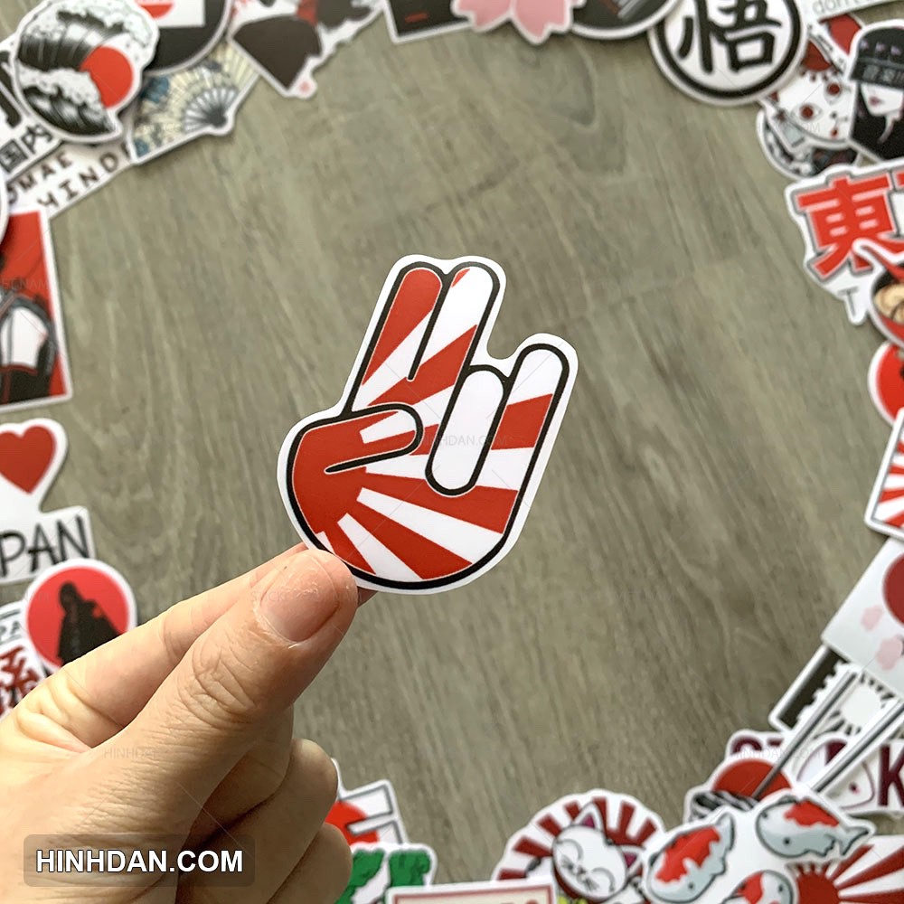 Sticker phong cách Nhật Bản - Japan  chống nước trang trí xe, laptop, nón bảo hiểm, tem dán đàn guitar, xe cub