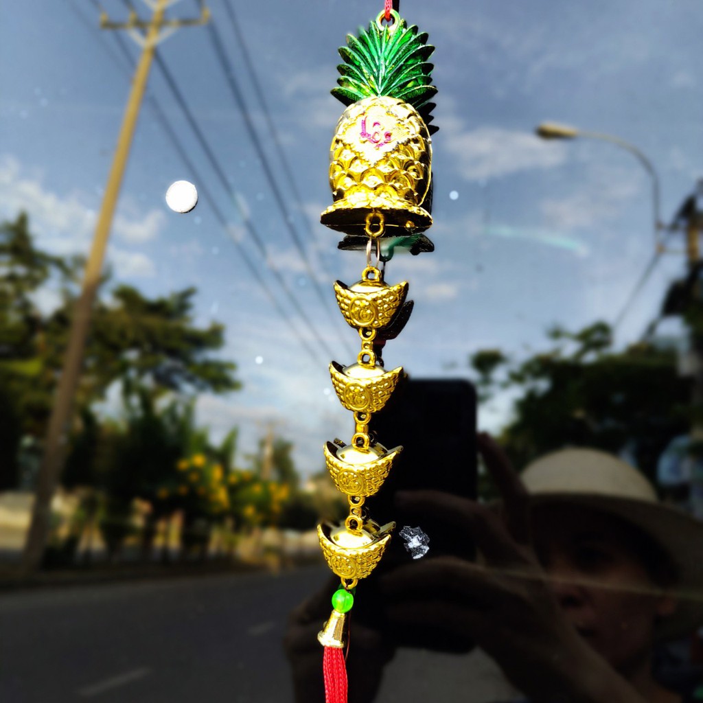 Dây treo trang trí tết trái khóm và thỏi vàng A16
