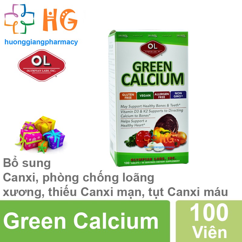 Green Calcium - Đảm bảo sự phát triển tốt của mẹ và thai nhi, giảm tỉ lệ nguy cơ tiền sản giật và sinh non (Lọ 100 Viên)