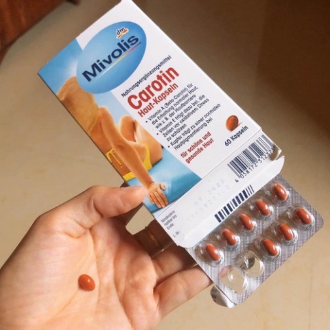 Viên uống chống nắng Mivolis Carotin nhập khẩu Đức 60 viên