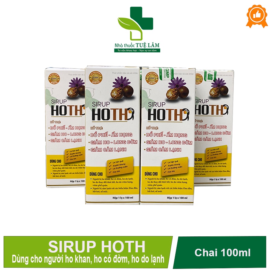 Sirup Hoth chai 100ml hỗ trợ bổ phế, ấm họng, giảm ho - long đờm, giảm cảm lạnh
