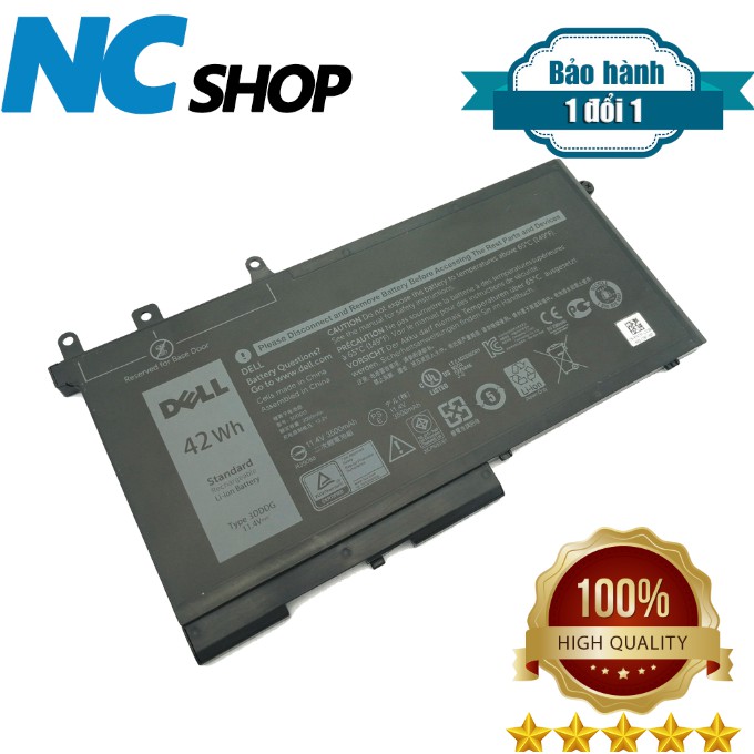 Pin laptop Dell Latitude 5280 5290 5480 5490 5580 5590 – 5480 NGẮN 42WH (ZIN) – 3 CELL