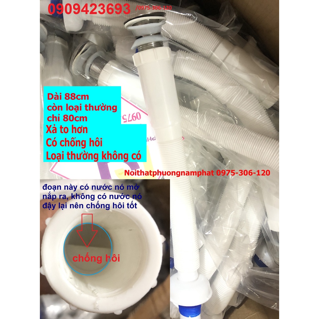 {GIÁ SỈ} Ống Xả Xiphong Lavabo Bồn Rửa Mặt XẢ RUỘT GÀ DỄ LẮP ĐẶT kéo dài được chống hôi tốt