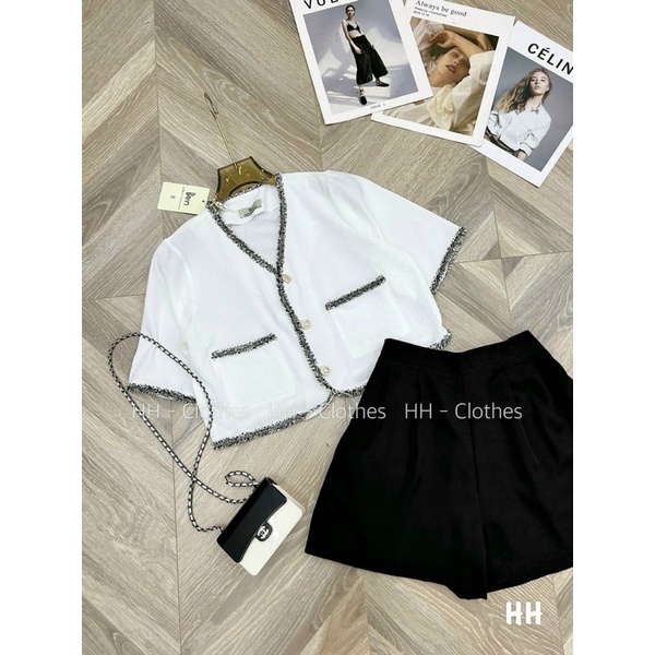 Set áo kiểu cổ V kèm quần tacta sang chảnh ☘️☘️☘️☘️SL alohashop91