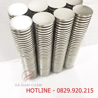 nam châm viên kích thước phi 20mm dày 2mm mạ nikel