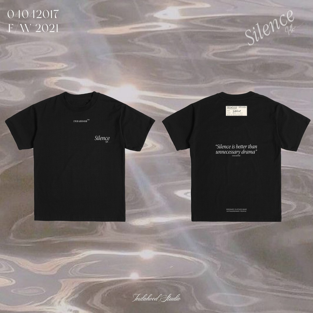 Áo Thun form rộng SILENCE INDAHOOD Black/White