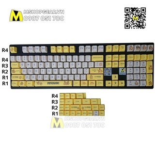 Keycap PsyDuck (Pokemon) – thick pbt dye-sub oem profile 131 keys cân nhiều layout