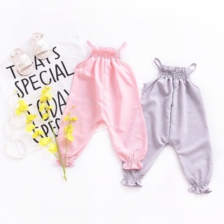 Bộ áo liền quần màu trơn chất liệu cotton thời trang Âu Mỹ cho bé