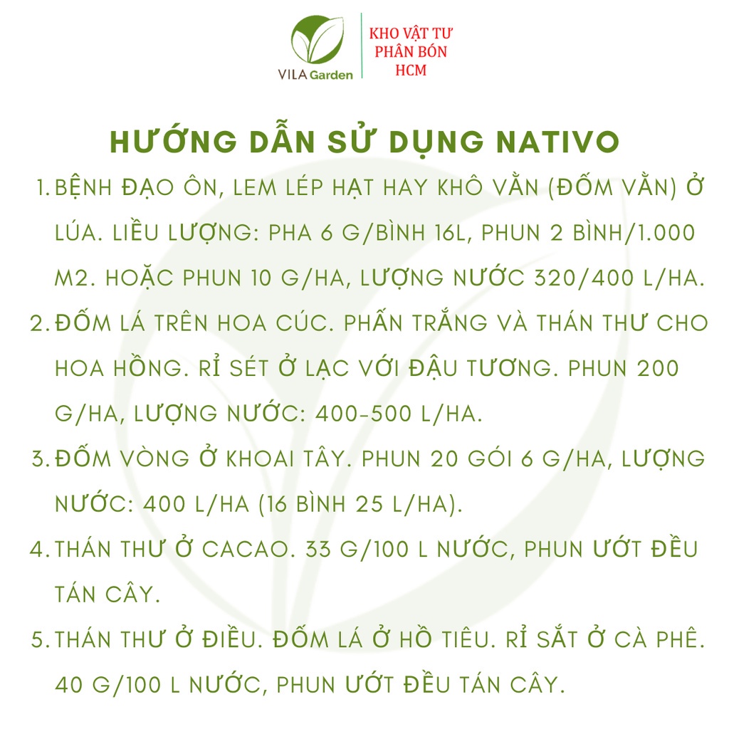 Thuốc trừ bệnh NATIVO 750WG (6g)