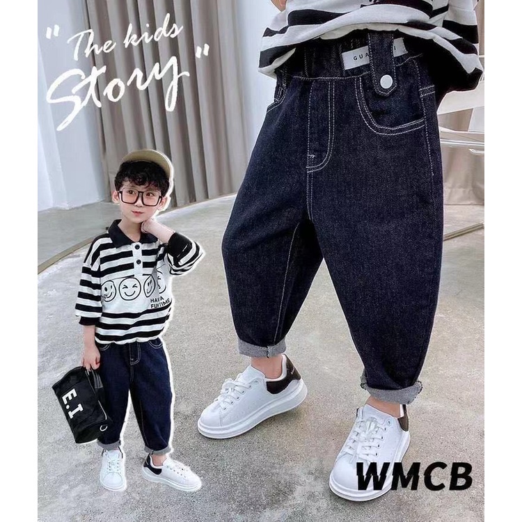 [Seluar Quần Jean budak lelaki] Quần Jean Denim Rách Thời Trang Xuân Thu Cho Bé Trai Và Bé Gái [Seluar Jean kanak-Knak]