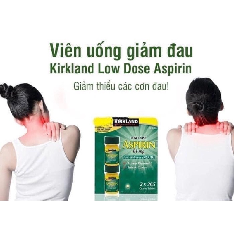 Aspirin.81mg.Kirkland.365 Viên. [SET 2 HỦ] Chuẩn Bill Mỹ Costco