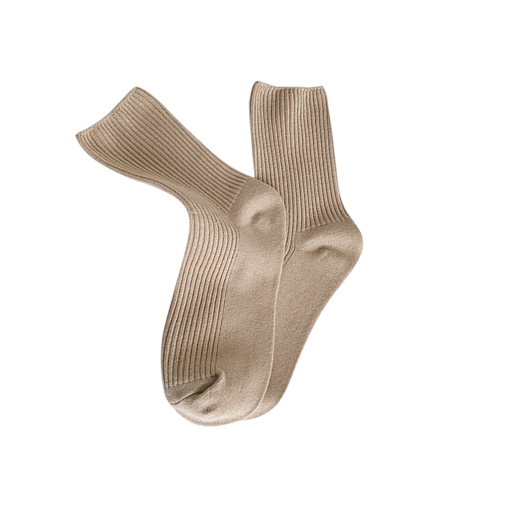 Tất cotton cổ cao họa tiết kẻ sọc đơn giản phong cách Hàn Quốc cho nam / nữ