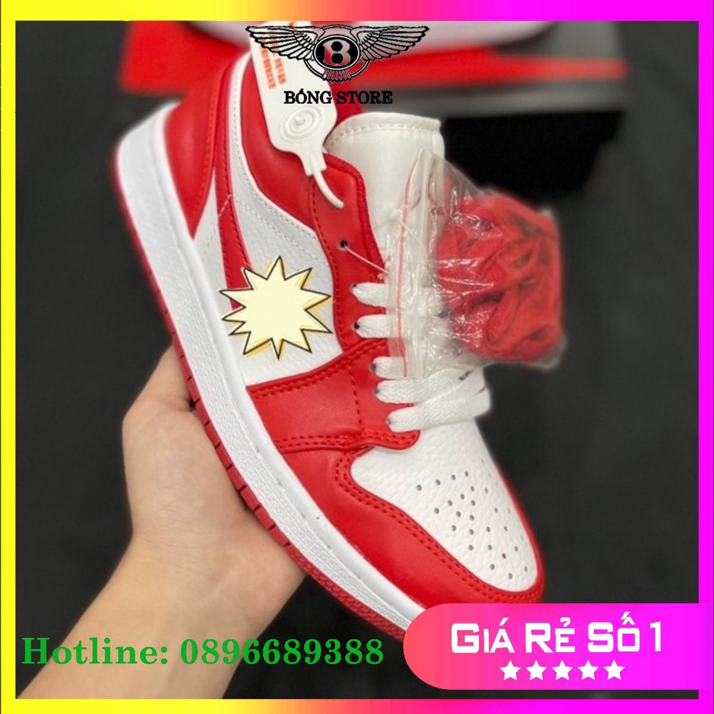 Giày Sneaker JD đỏ trắng cao cấp, Giày Jd Gymred nam/nữ