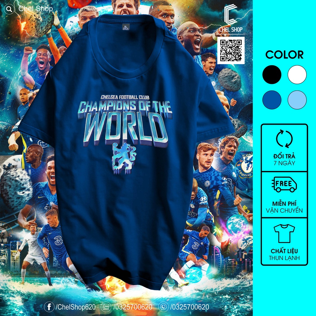 Áo thun Chelsea Champions Of The World 2022 [ẢNH THẬT]