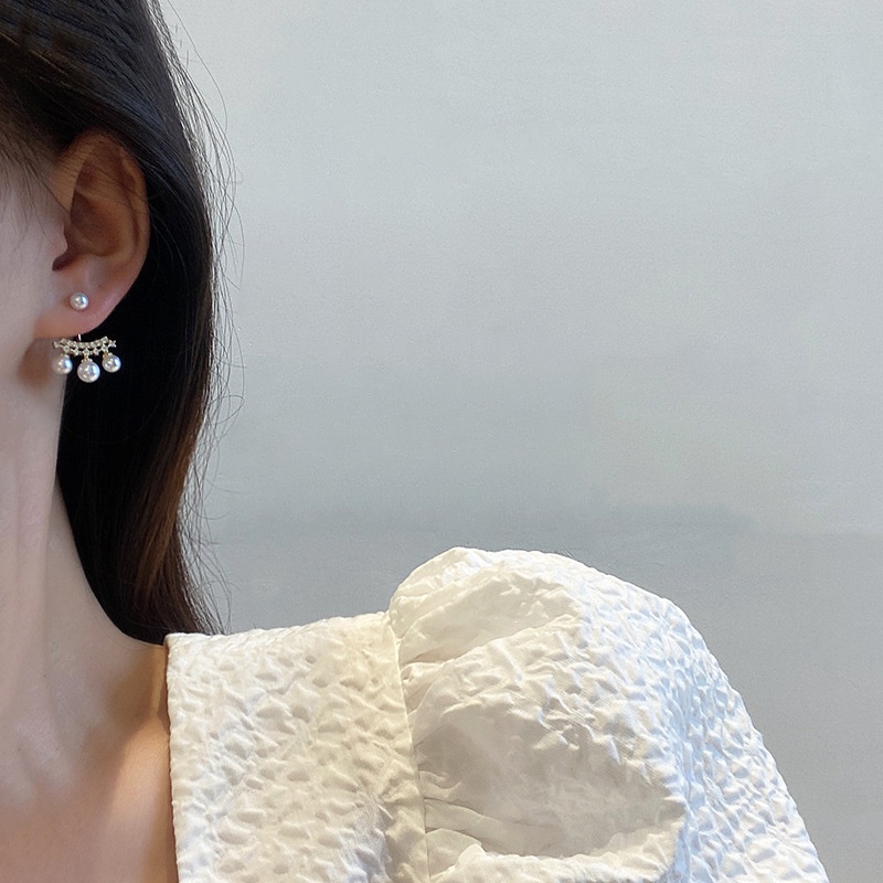 Khuyên Tai Ngọc Trai Treo Sau Phong Cách Thời Trang Mùa Hè Hàng Mới 2022 Dành Cho Bạn Nữ