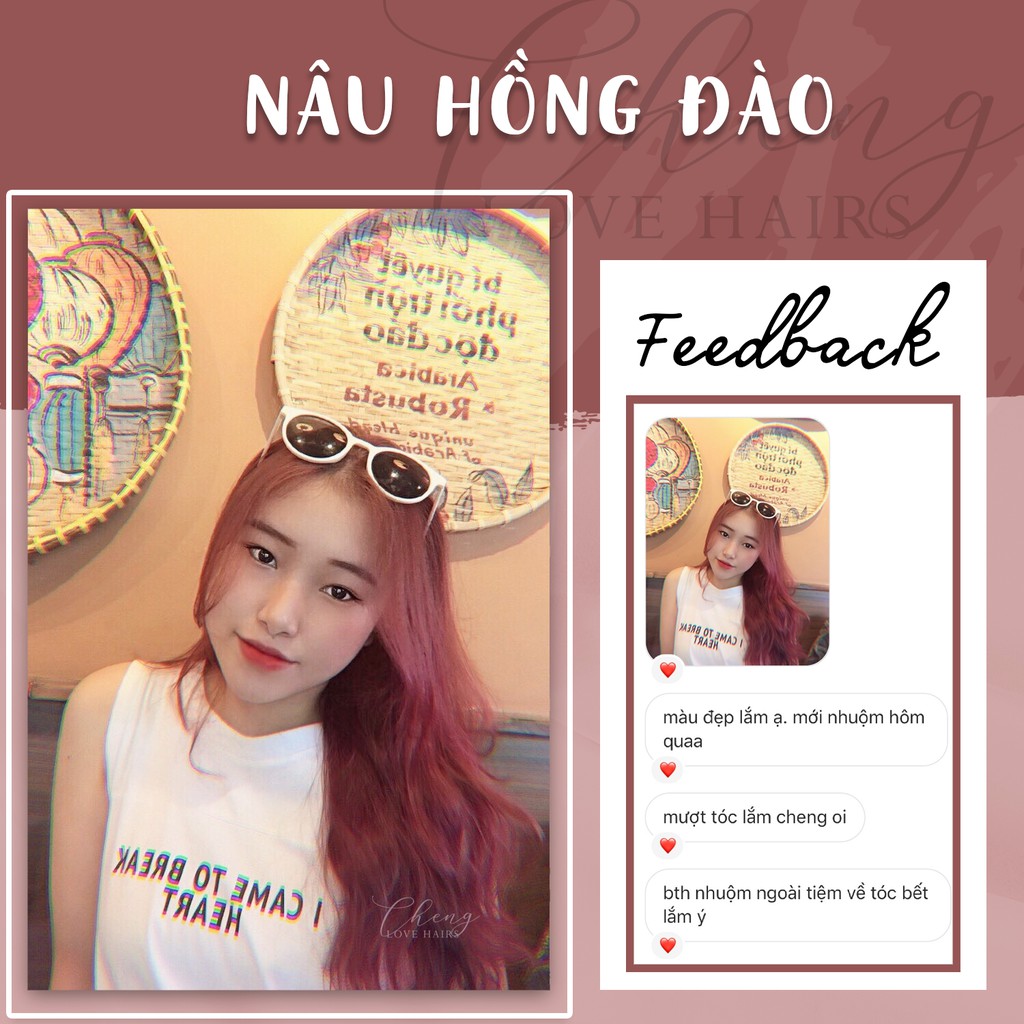 Thuốc Nhuộm Tóc Màu NÂU HỒNG ĐÀO Không Tẩy | Chenglovehair, Chenglovehairs