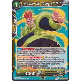 Thẻ bài Dragonball - TCG - Android 16, Going All Out / BT13-112'