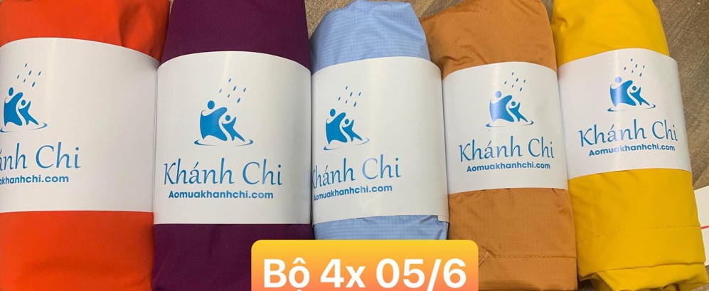 bộ Áo mưa Khánh Chi 1 lơp cho bé (ib chọn màu)