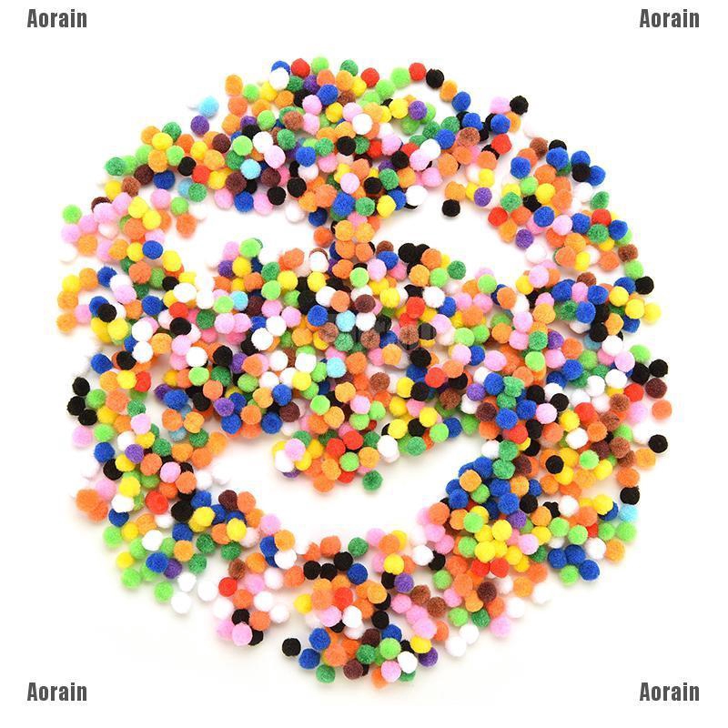 Bộ 1000 Bông Pompom 10mm Nhiều Màu Sắc Xinh Xắn Cho Bé