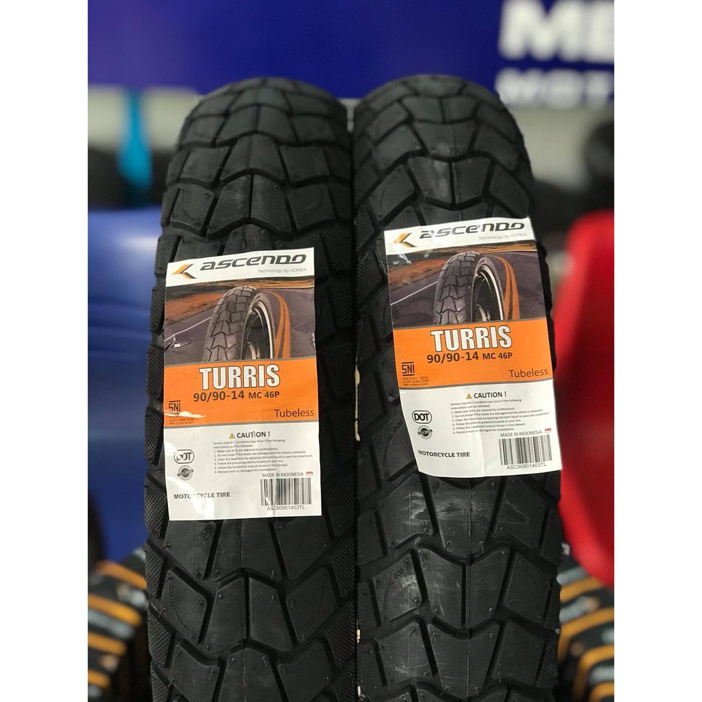 Lốp xe ASCENDO 90/90-14 gai TURRIS bán địa hình bánh sau các dòng xe Airblade, Luvias, Vision, Mio C