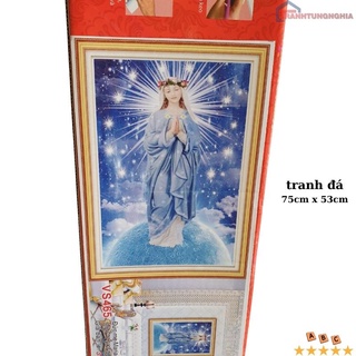 Tranh đính đá đức mẹ 75cm x 53cm